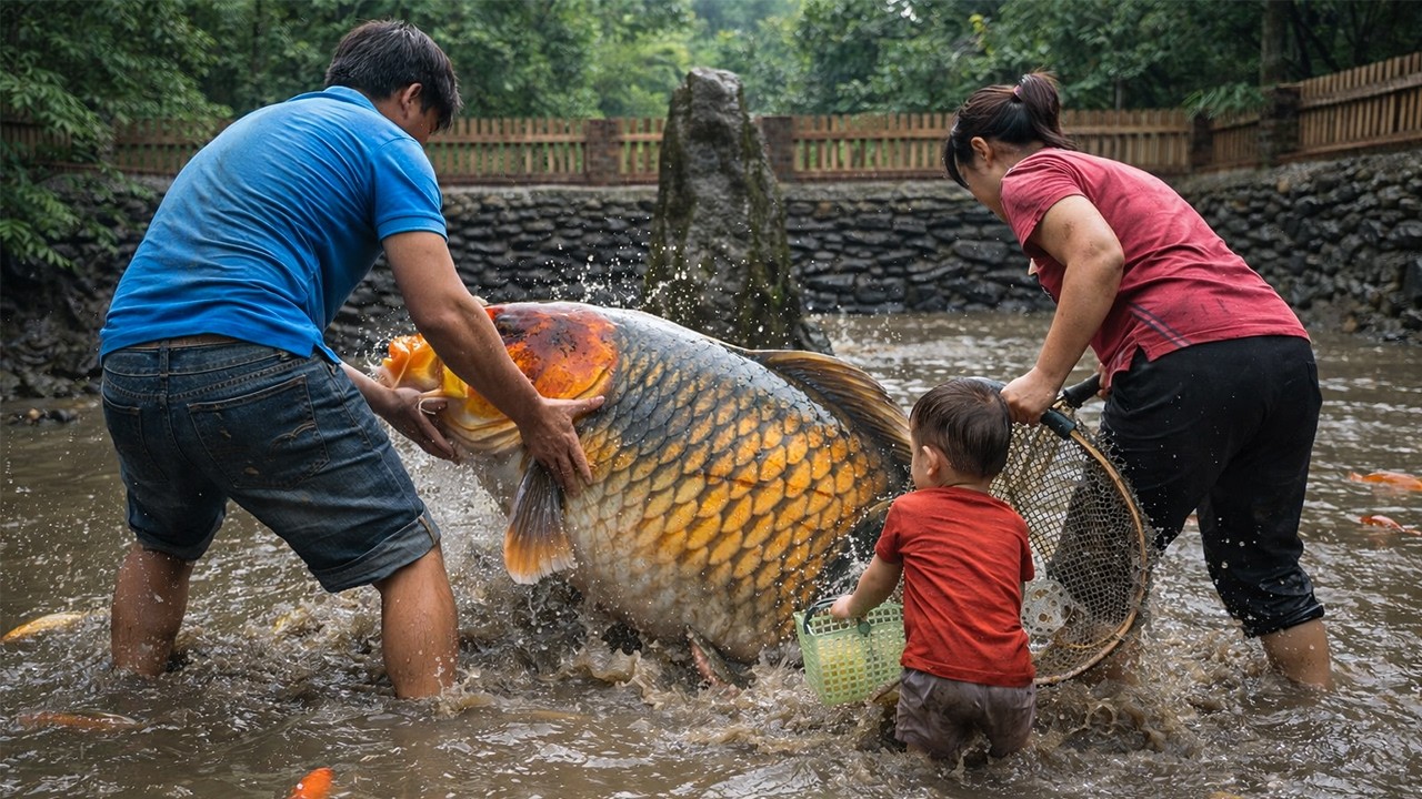 Turning Our Quiet Pond Into a Full Family Fish Hunt! | by @chuctonbinh