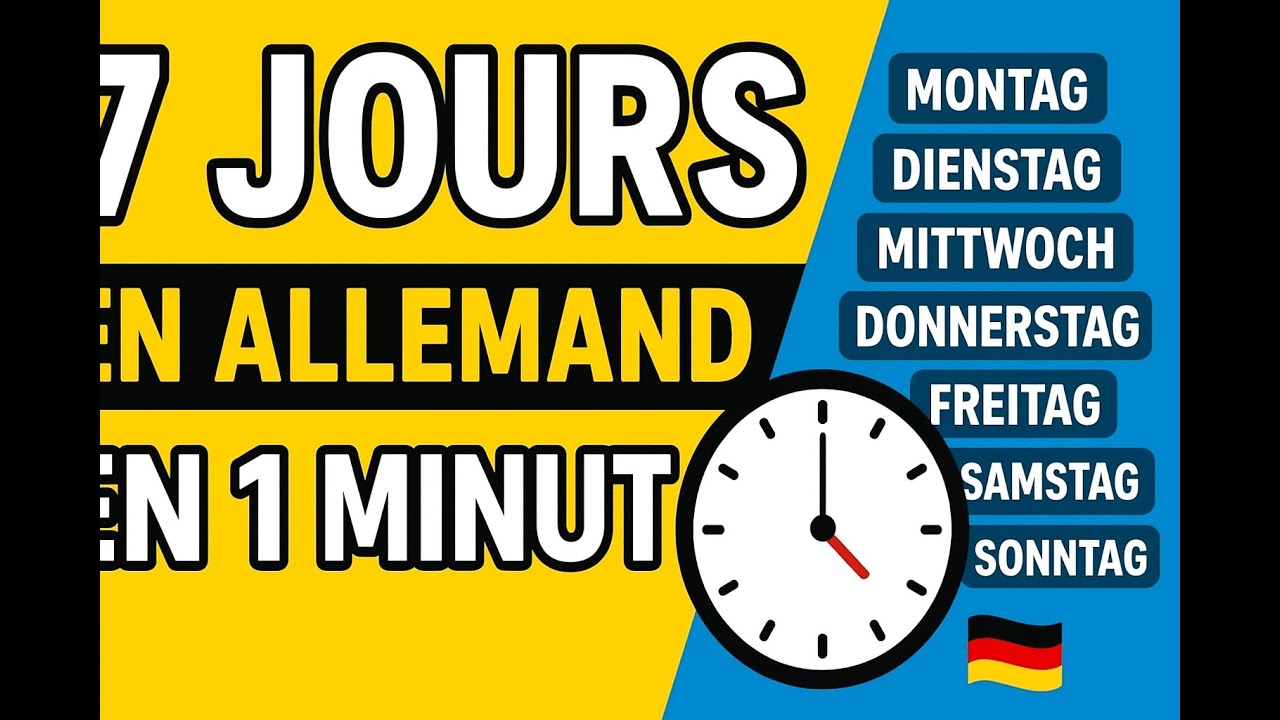 Apprends les Jours de la Semaine en Allemand 🇩🇪 en 1 Minute Chrono ! | Allemand Facile