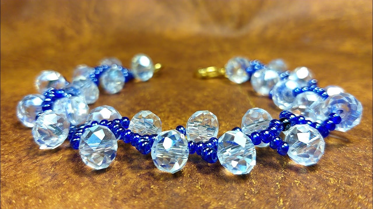Linda Pulsera de Cristal y Mostacillas...Clase #333!!!