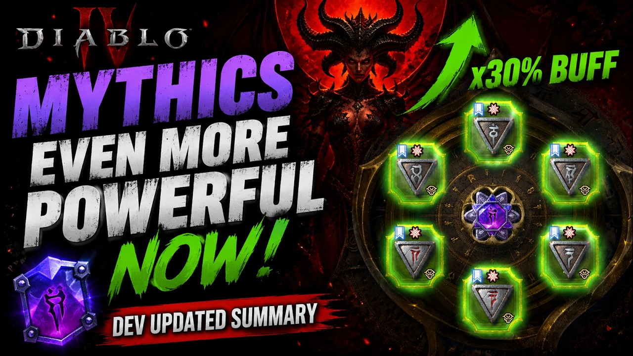 MYTHICS EVEN MORE POWERFUL - CLASS NERFS COMING NEW DEV INFO Diablo 4