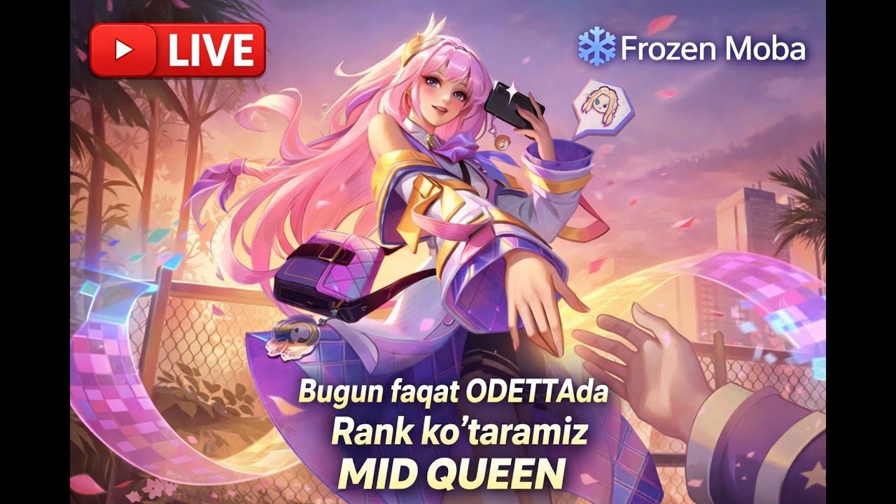 Bugun ODETTA MMR + RANK ko'taramiz SOLO-MIDER Savage bo'ladi. #frozenmoba #livestream #mlbb #mlbbuzb