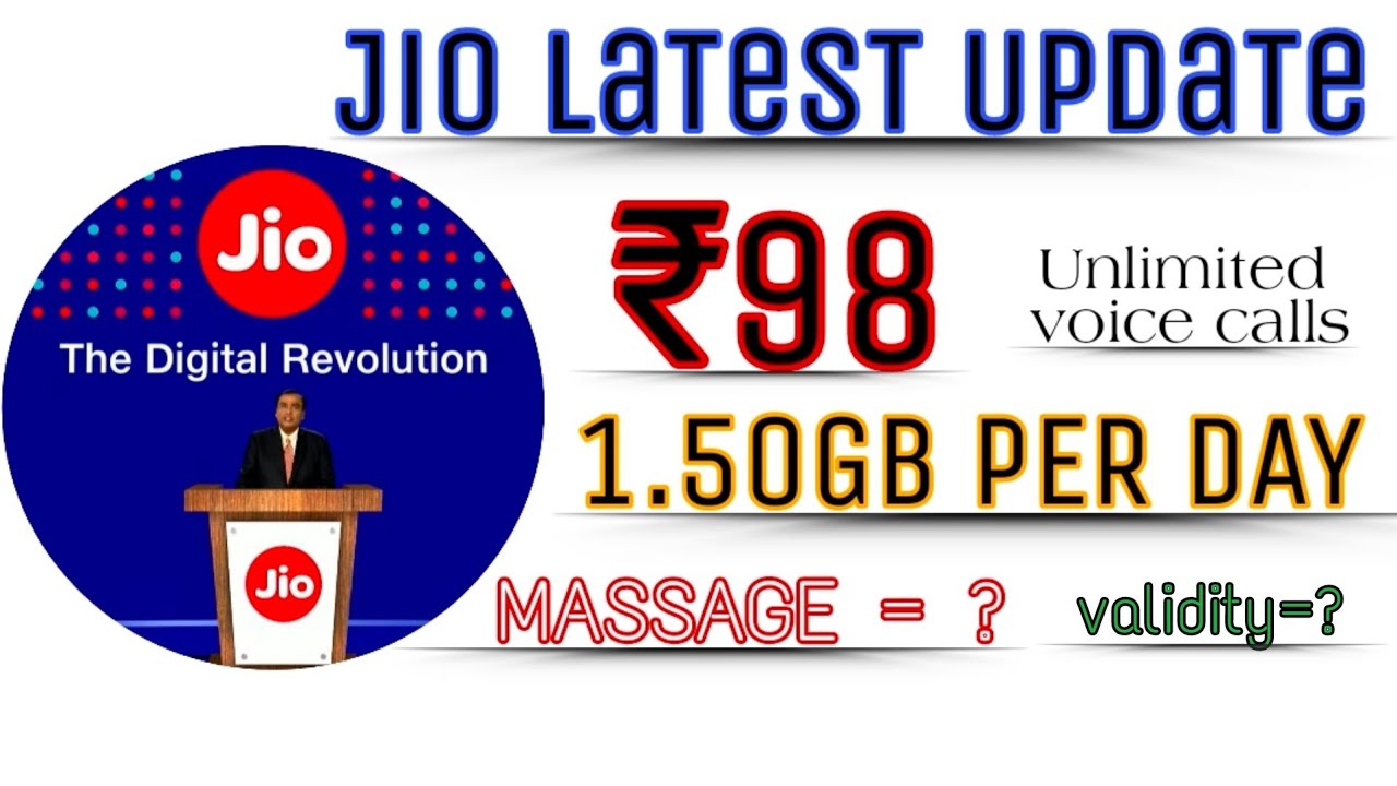 Jio new plan ₹98 || jio 98 recharge plan new hindi || by technical prem 🧐