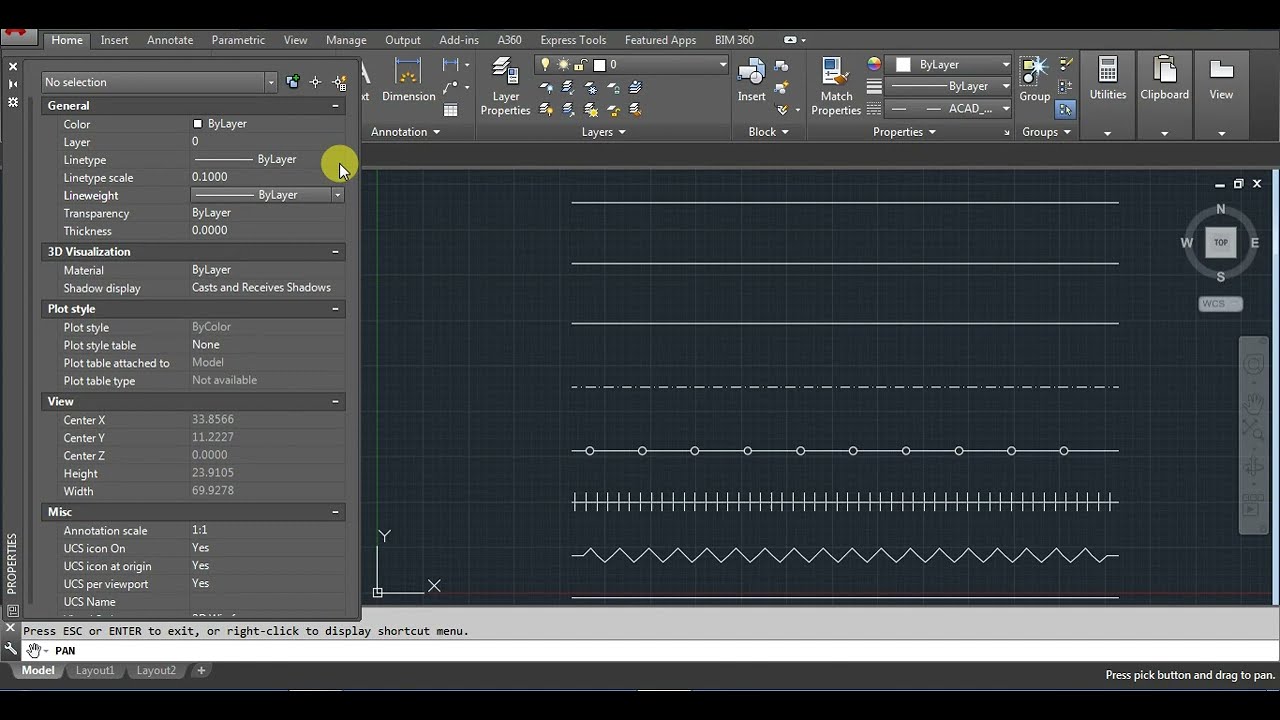Types of Line in AutoCAD || Hidden Line Problem