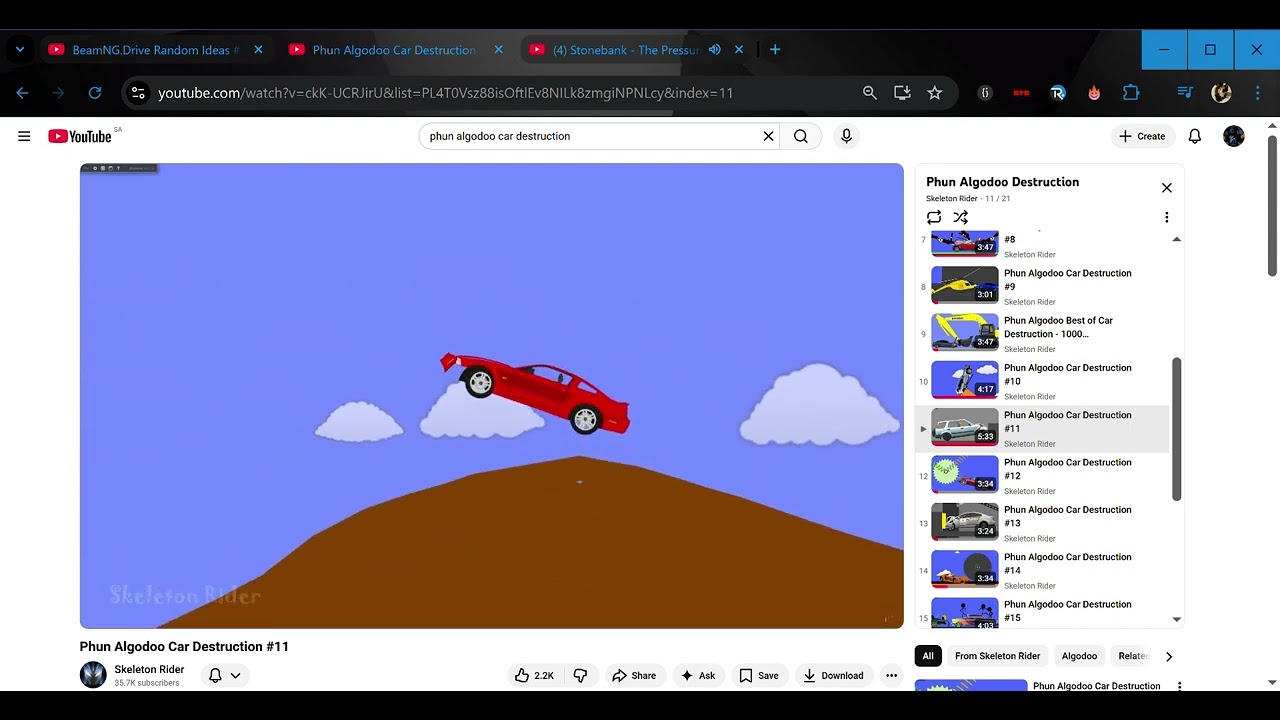Phun Algodoo Car Destruction #11