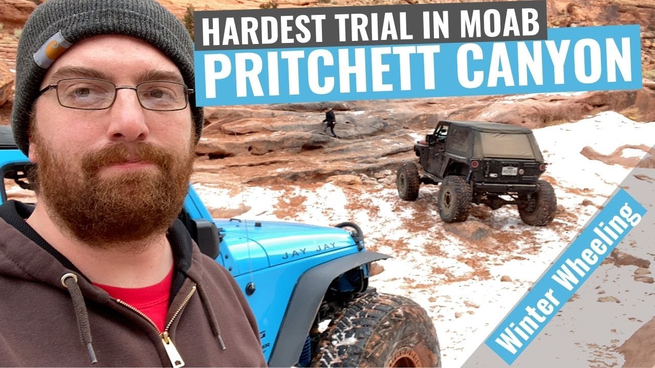 PRITCHETT CANYON, Hardest Trail In Moab In winter. Episode 3. In our Jeep Wrangler. Chewy, axle hill