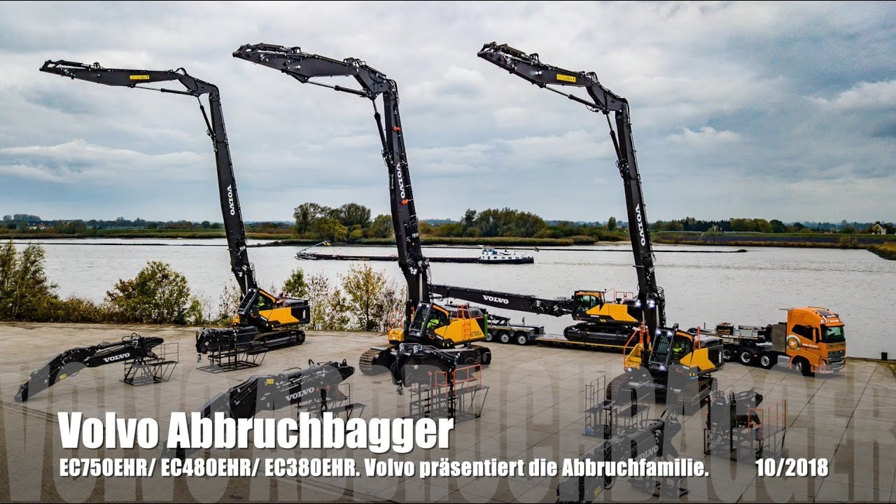 Die Volvo Abbruchfamilie... EC750EHR, EC480EHR und EC380EHR. Maschinenpr&auml;sentation von Volvo.