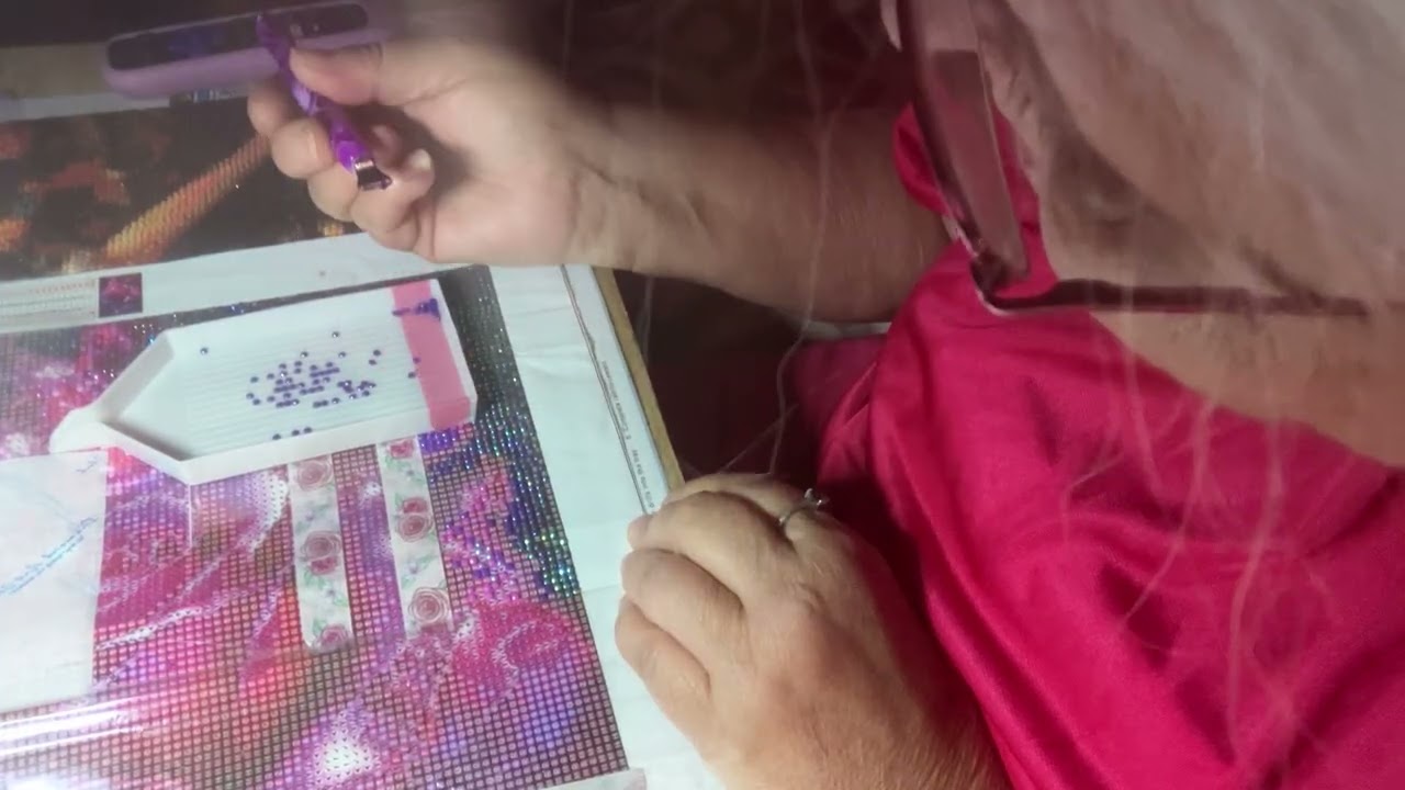 Wipnchat on pink Rose diamond painting,thank you Johnna