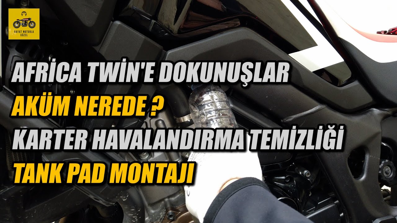 Africa Twin'e Dokunuşlar | Aküm Nerede? | Karter Havalandırma Temizliği | Tank Pad Uygulama | HMG