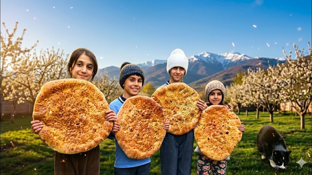 Odun ocağında, təzə xərək çörəyi bişirdik 🔥🫓🌾