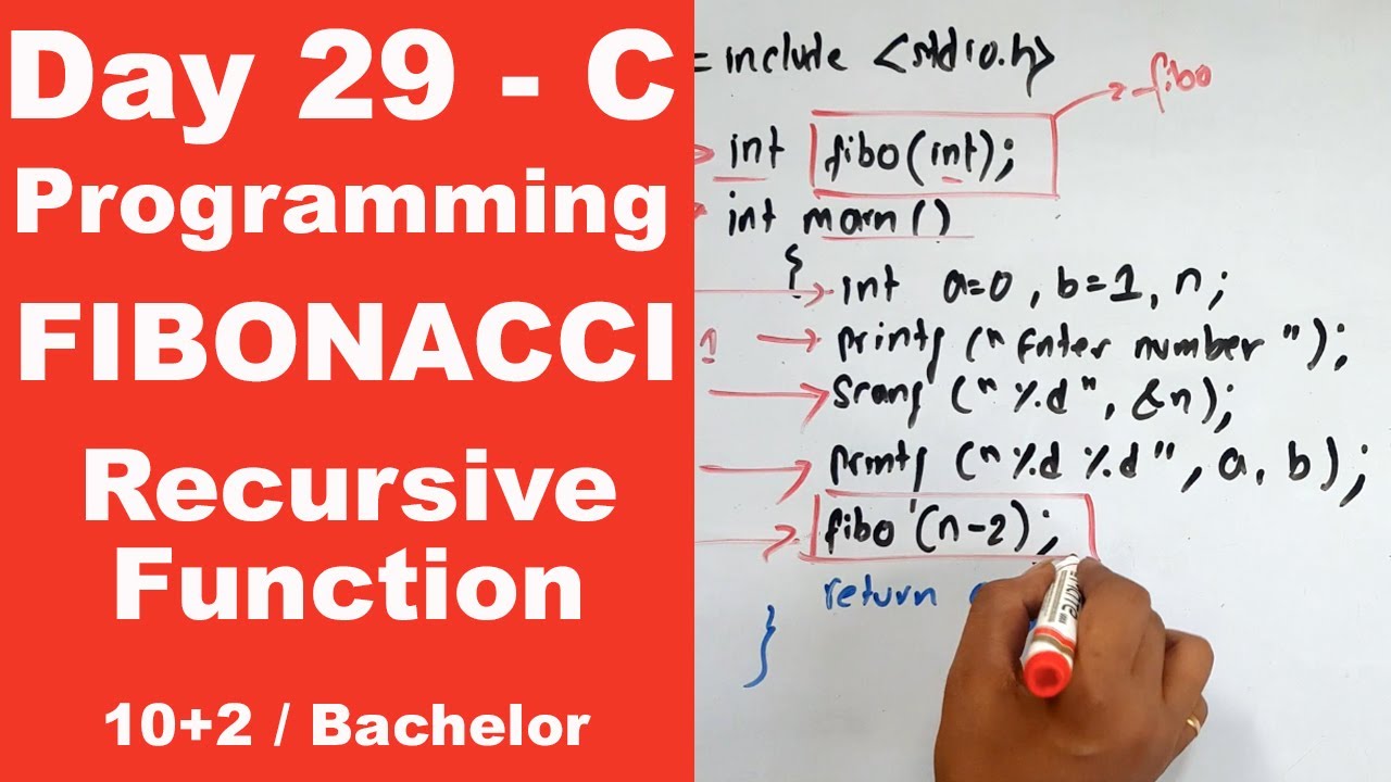 Fibonacci series using Recursive function in C || Day 29 || Readersnepal