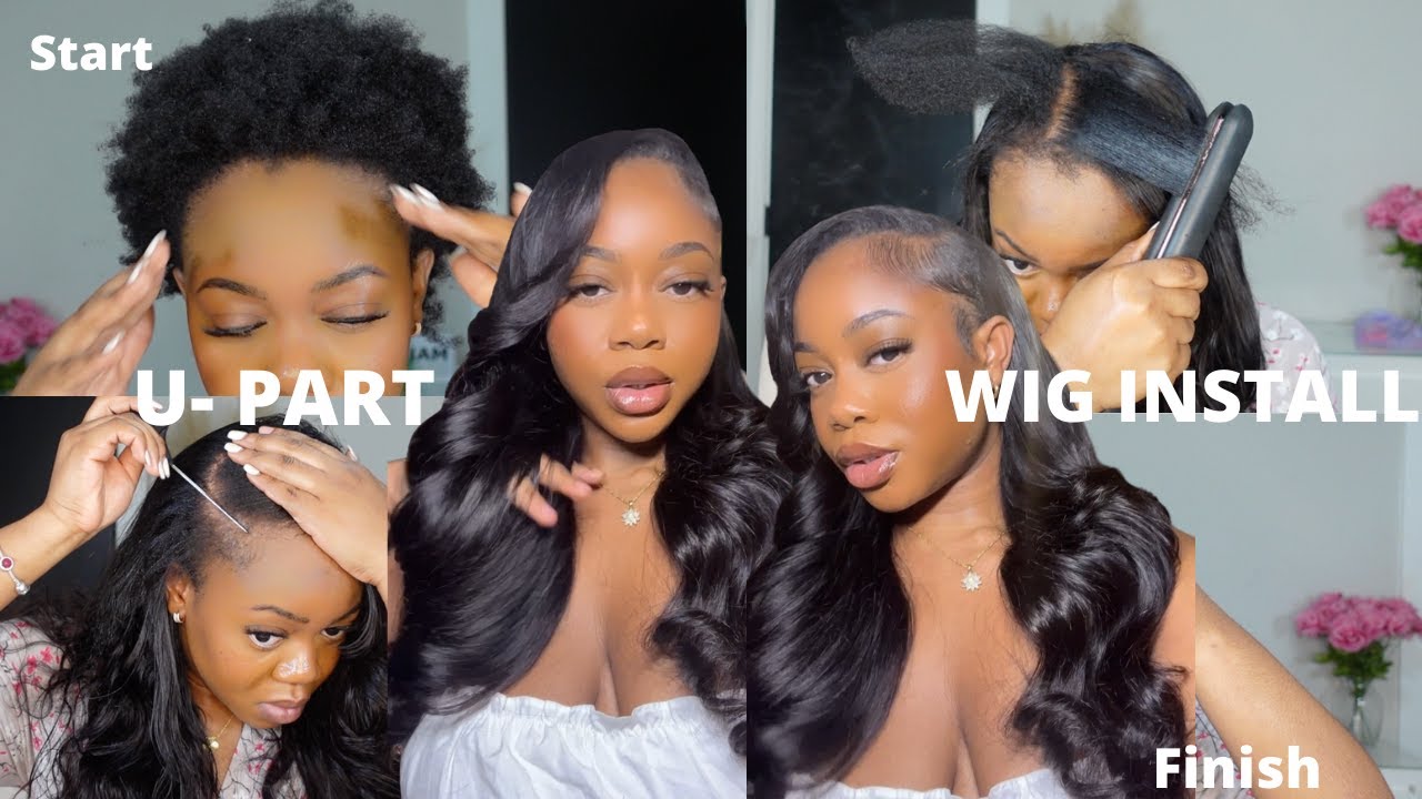 WOW !! 😱  FAKE A SEW-IN 🔥START TO FINISH BODY WAVE U PART WIG INSTALL  FT BEAUTY FOREVER HAIR