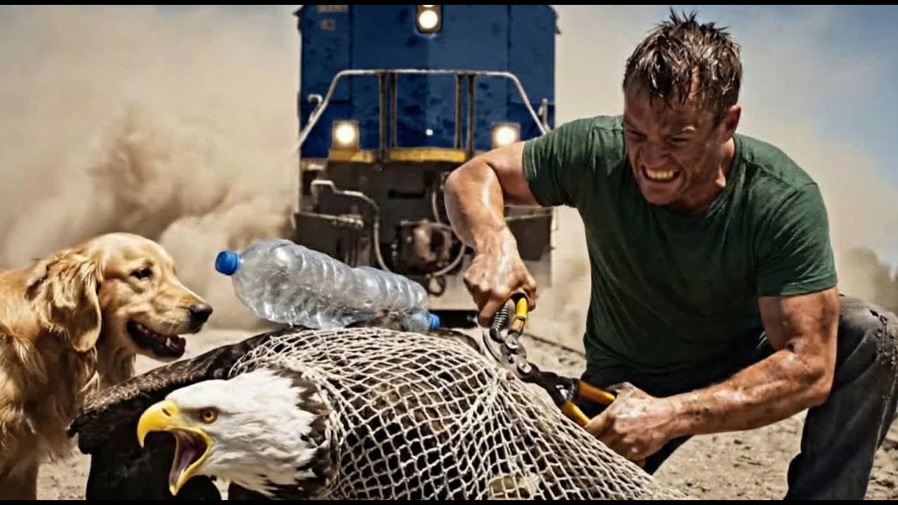 Animal Rescue: Train Fast Approaching! Saving A Bald Eagle Stuck On The Tracks...