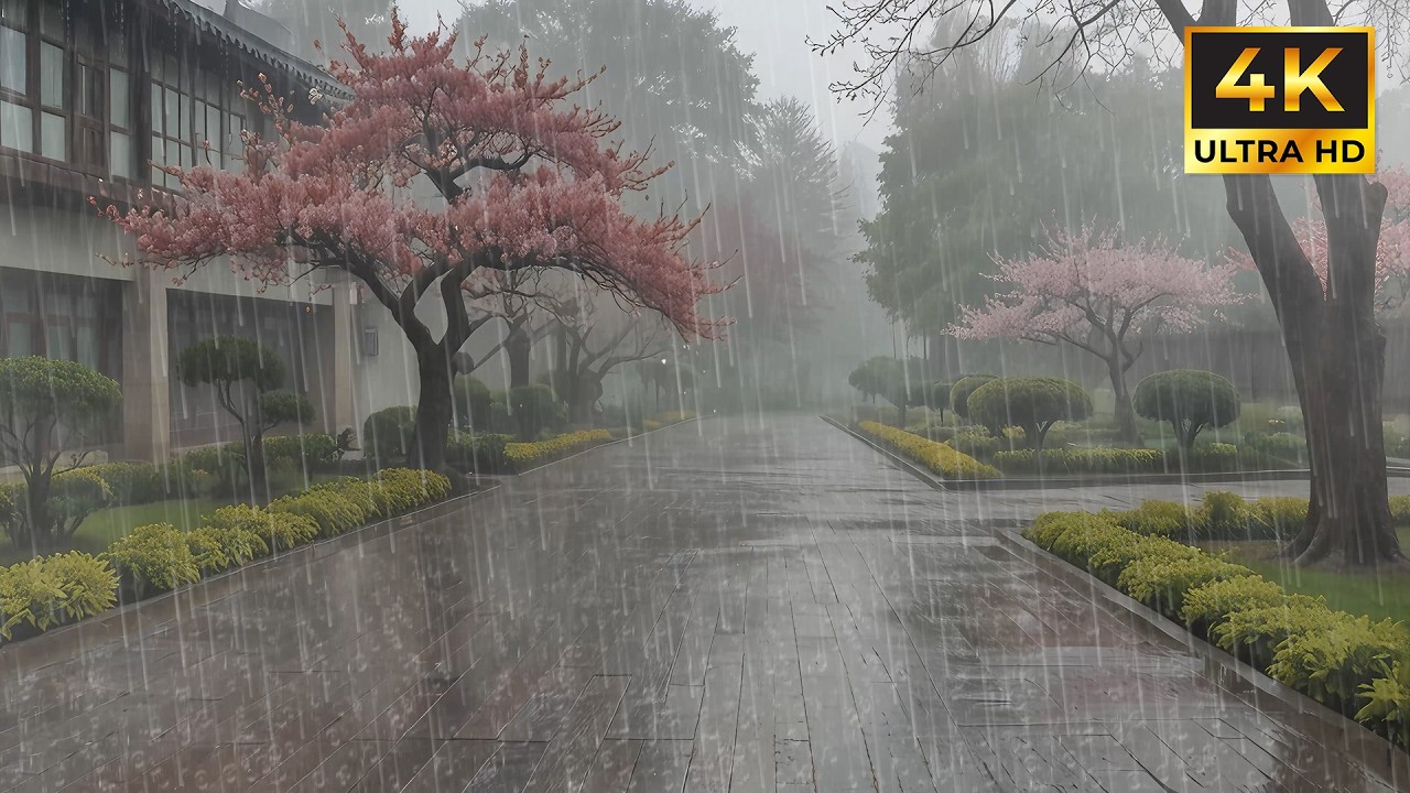 Peaceful Rain in a Beautiful Garden 🌿 Nature Sounds for Deep Sleep and Relaxation