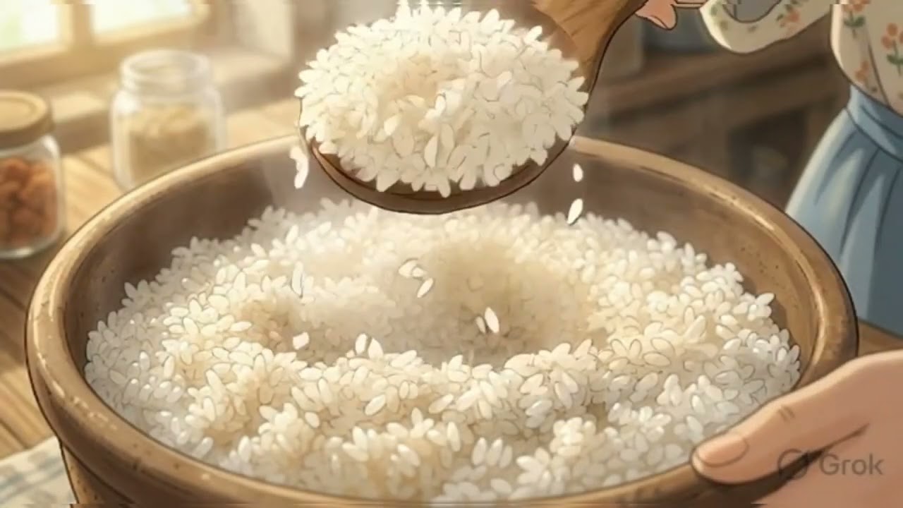 Slow living in  autumn🍁. Let's enjoy a warm soup with 🍚. #ghiblistyle.