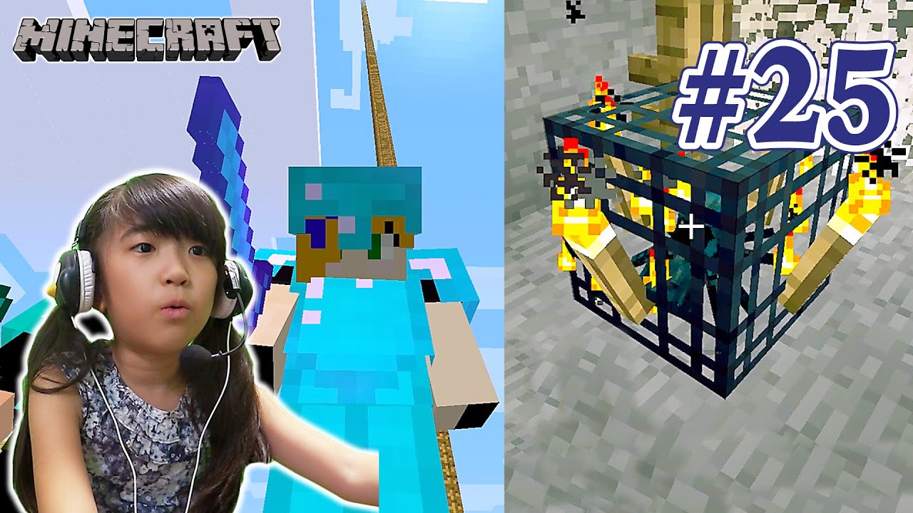 #25【天空トラップと毒蜘蛛スポナー】かんなマインクラフト（Minecraft） Playing video