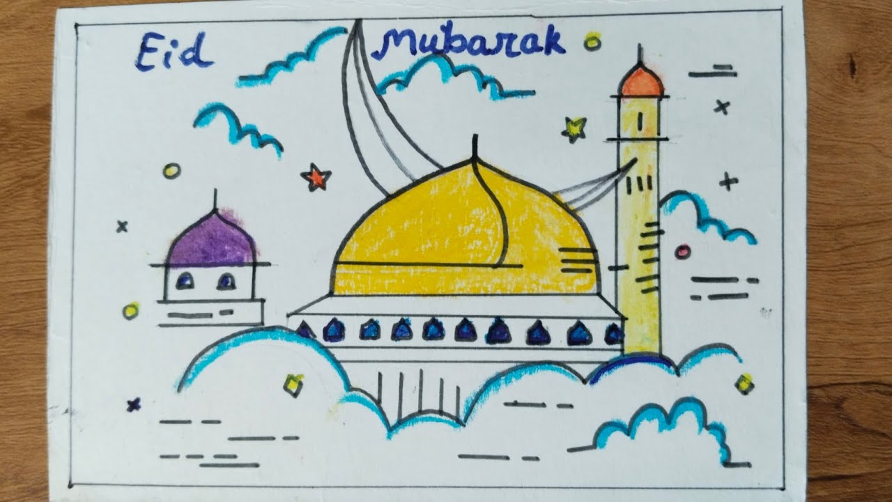 Ramzan Mubarak/ How To Drow Eid Mubarak Drawing Easy Step By Step 🌙⭐