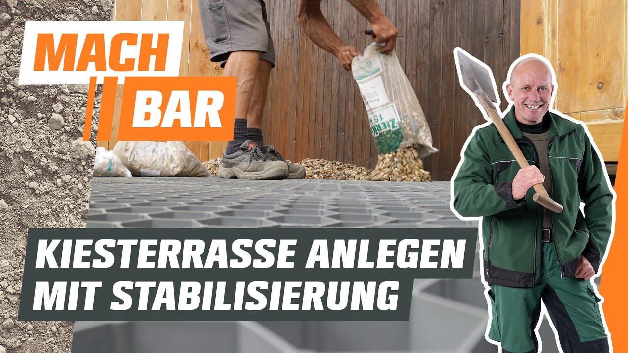 Kiesterrasse anlegen mit Kiesstabilisierung | OBI