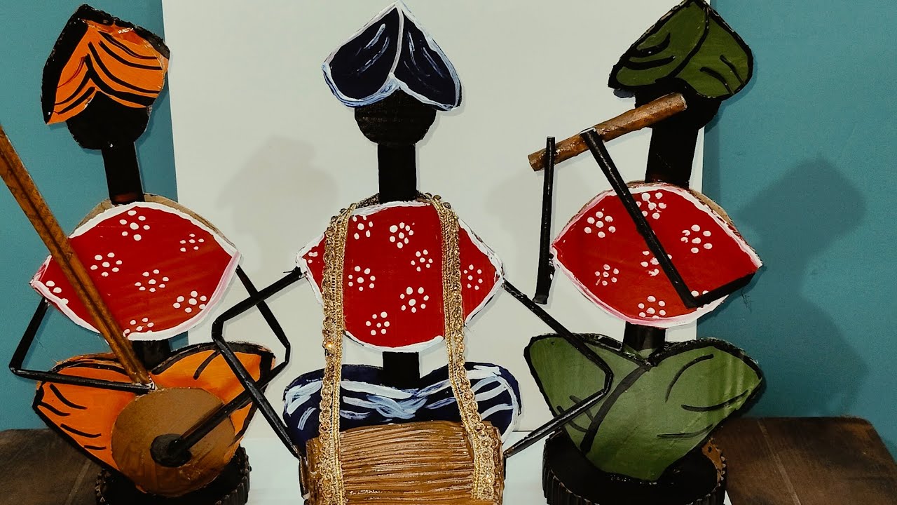 Musician diy showpiece craft idea | Best out of wast cardboard craft | Home decor idea #shopiece
