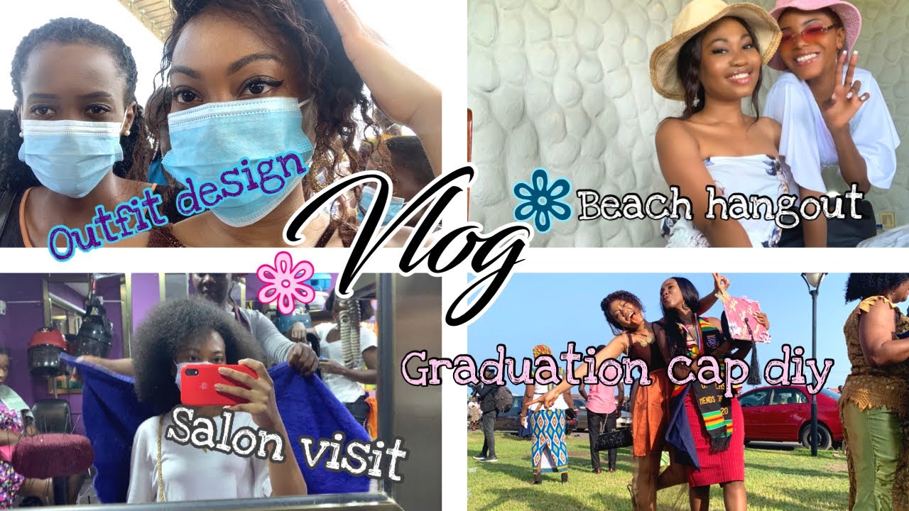 Vlog: Beach hangout(Lemon beach resort- Elmina) | Outfit design| Salon visit| Graduation Cap d.i.y|