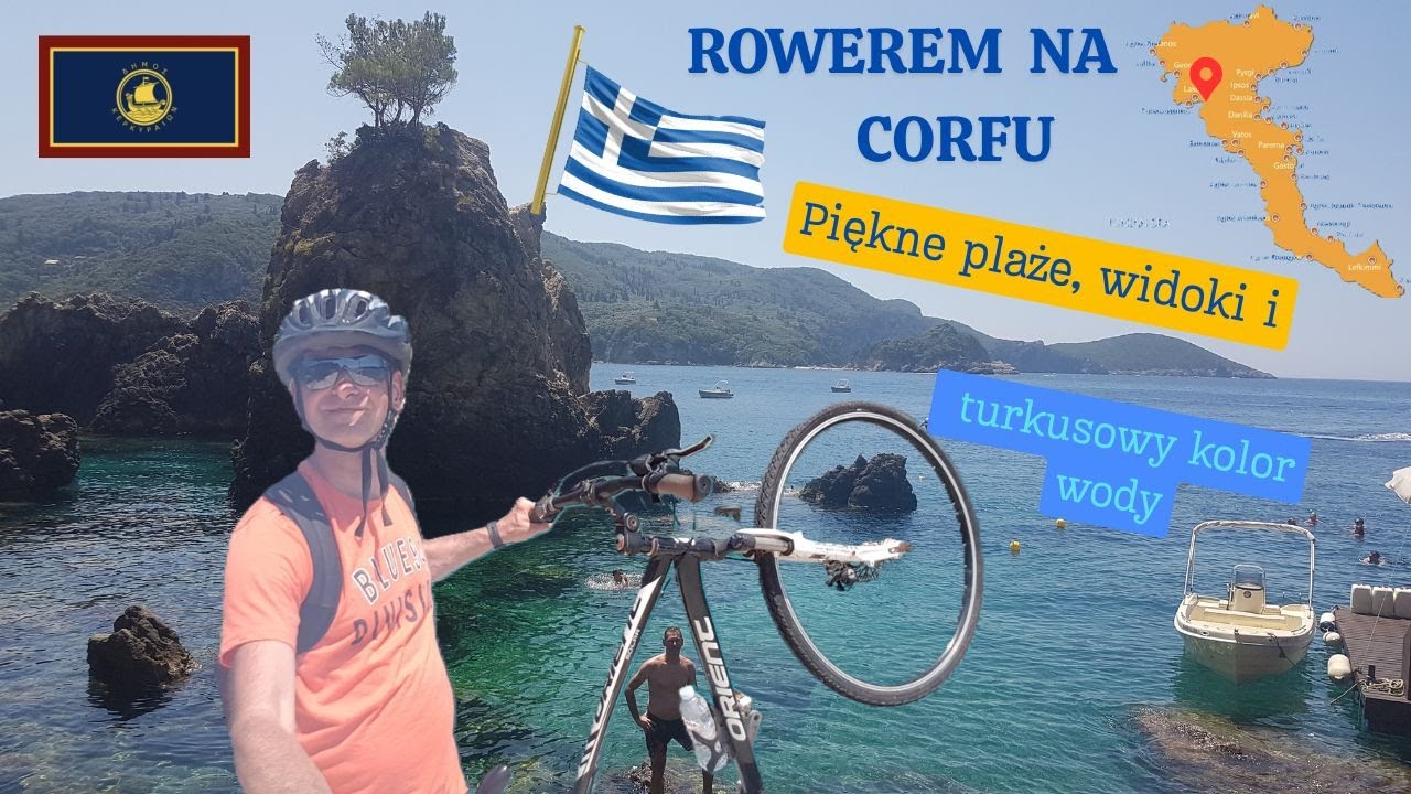 Rowerem na Corfu. Piękne plaże, turkusowa woda, super widoki.
