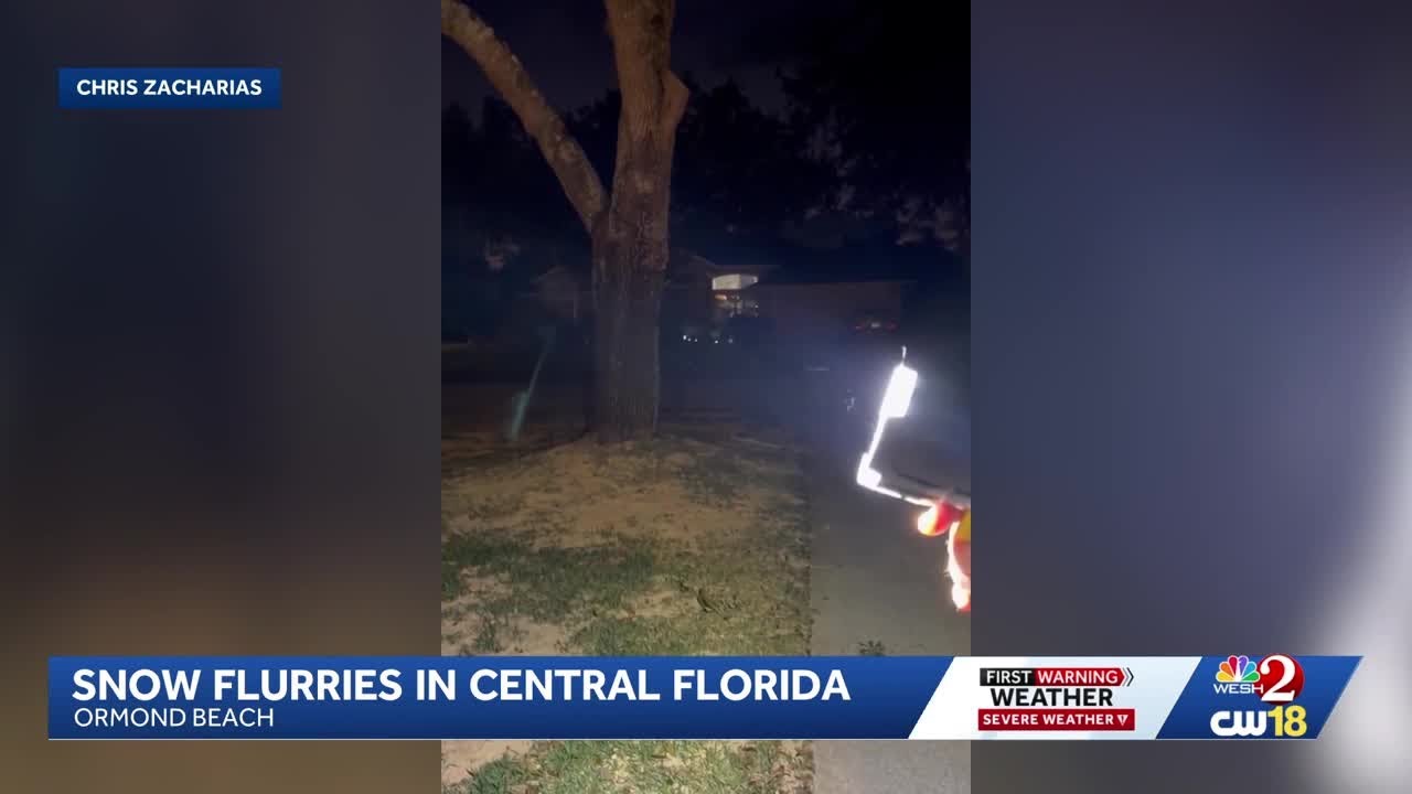 Snow flurries and wind chills drop in Central Florida