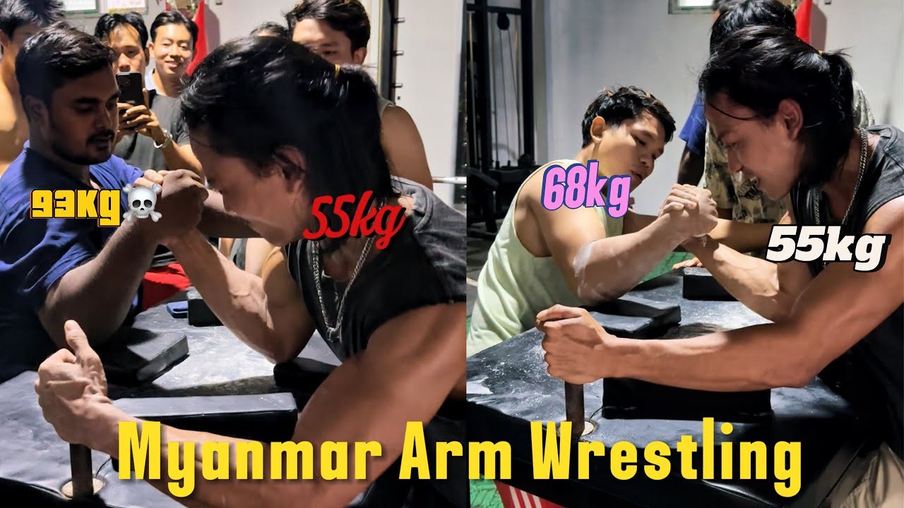လှိုင်သာယာရိုးလေးGymကArm Wrestling ဆရာကြီးတွေကိုသွားဖြုတ်တဲ့နေ့ Myanmar Arm wrestling 