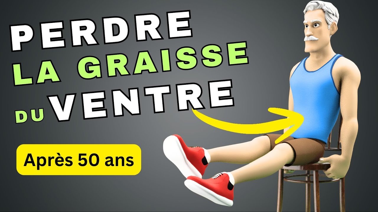Perdre le gras du ventre (sur chaise) - Exercices pour brûler la graisse abdominale après 50 ans