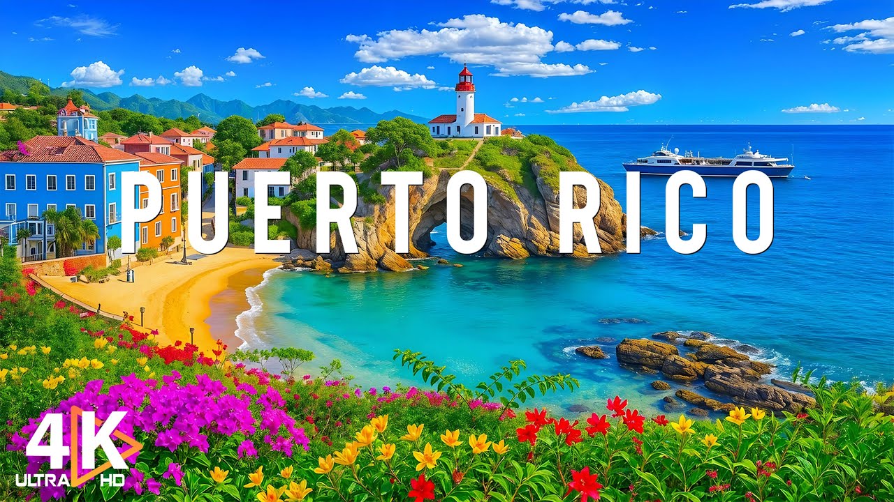 Пуэрто-Рико 4K - Исследуйте яркую культуру, исторические улицы и нетронутые пляжи - ВИДЕО 4K UHD