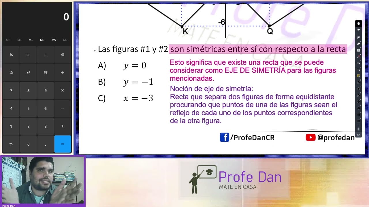 Mate BxM 02 2025 📓 Ej 13: NOCIÓN DE EJE DE SIMETRÍA y TRAZO DE RECTAS EN EL PLANO CARTESIANO