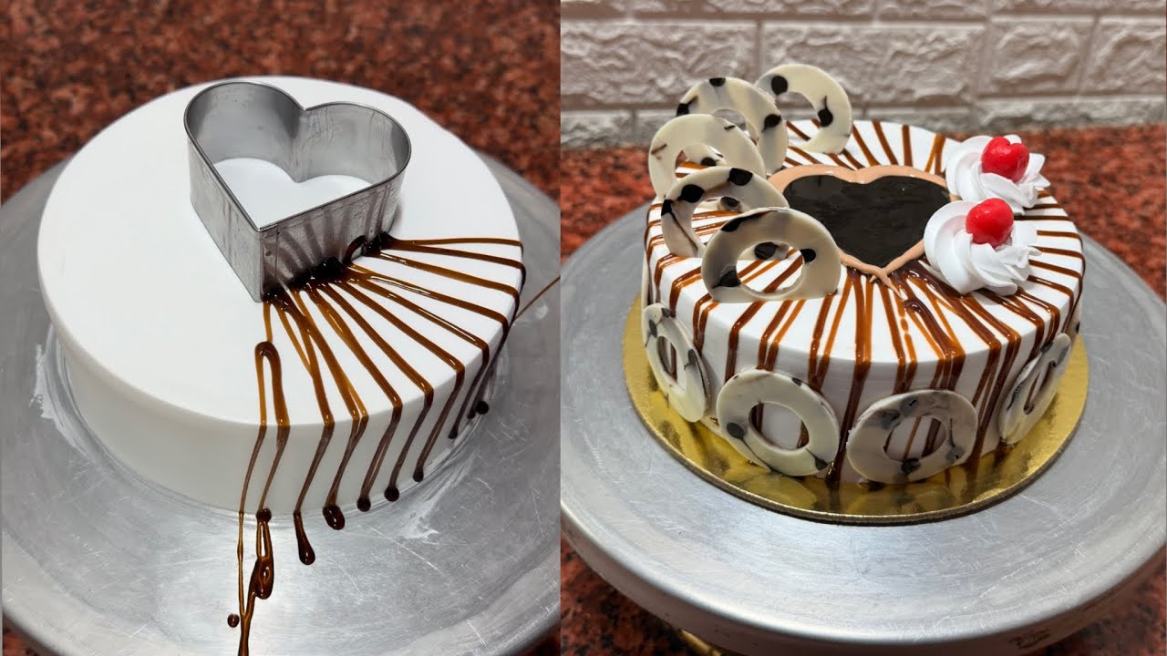 ❤️ Caramel Heart Delight Cake | Premium Love Theme Caramel Cake With Chocolate Garnish🍮✨