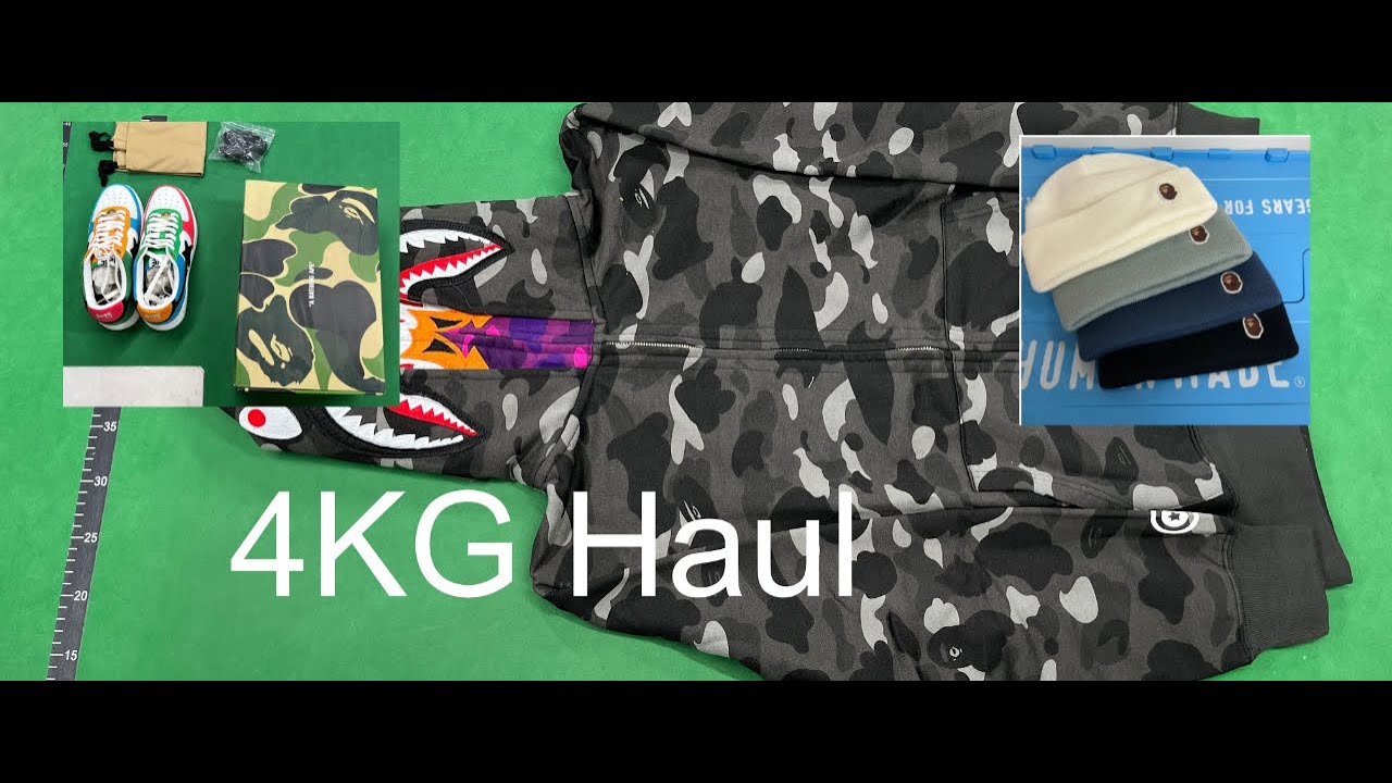 First PANDABUY haul 4KG Bapestas, Bape hoddie, Bape beanies