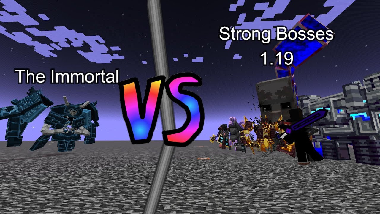 The Immortal vs Strong Bosses 1.19 | Minecraft  Mob Battle