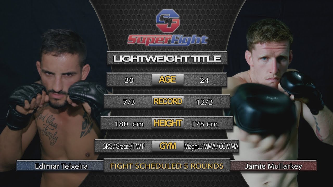 Edimar Teixeira (Brazil) V Jamie Mullarkey (Australia) SuperFight 11 Lightweight Title