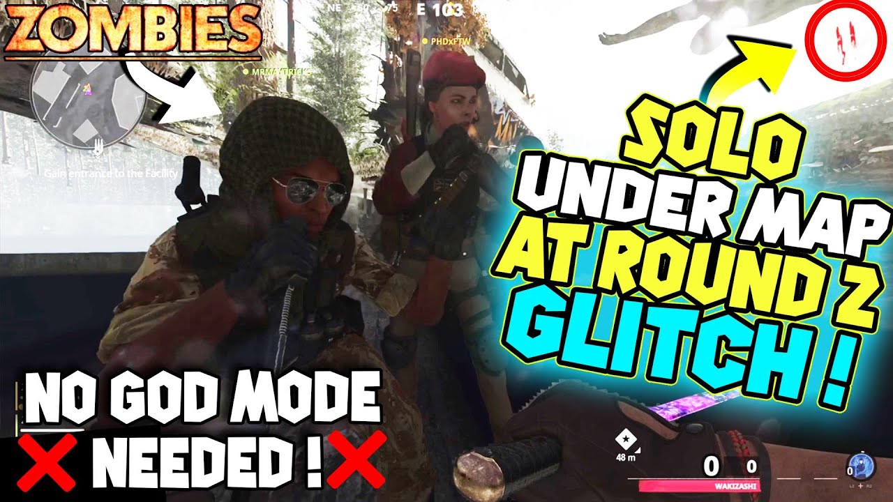 Cold War Zombie Glitch: Round 2 Solo Under Map Easy FULL GOD MODE Glitch Solo Glitch After Patch1.11