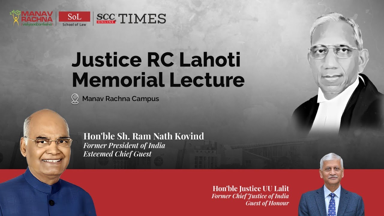Inaugural Lecture | Justice RC Lahoti Memorial Lecture Series