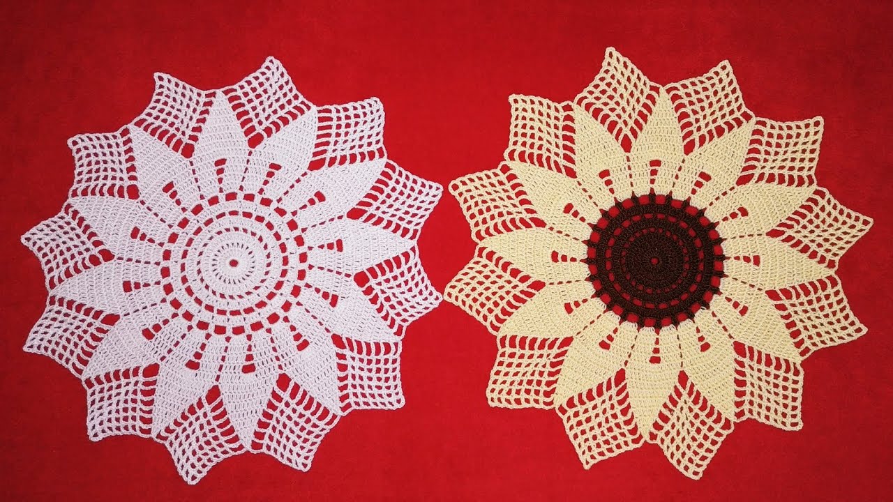 مفرش دوار الشمس جد سهل ومميز/sunflower doily