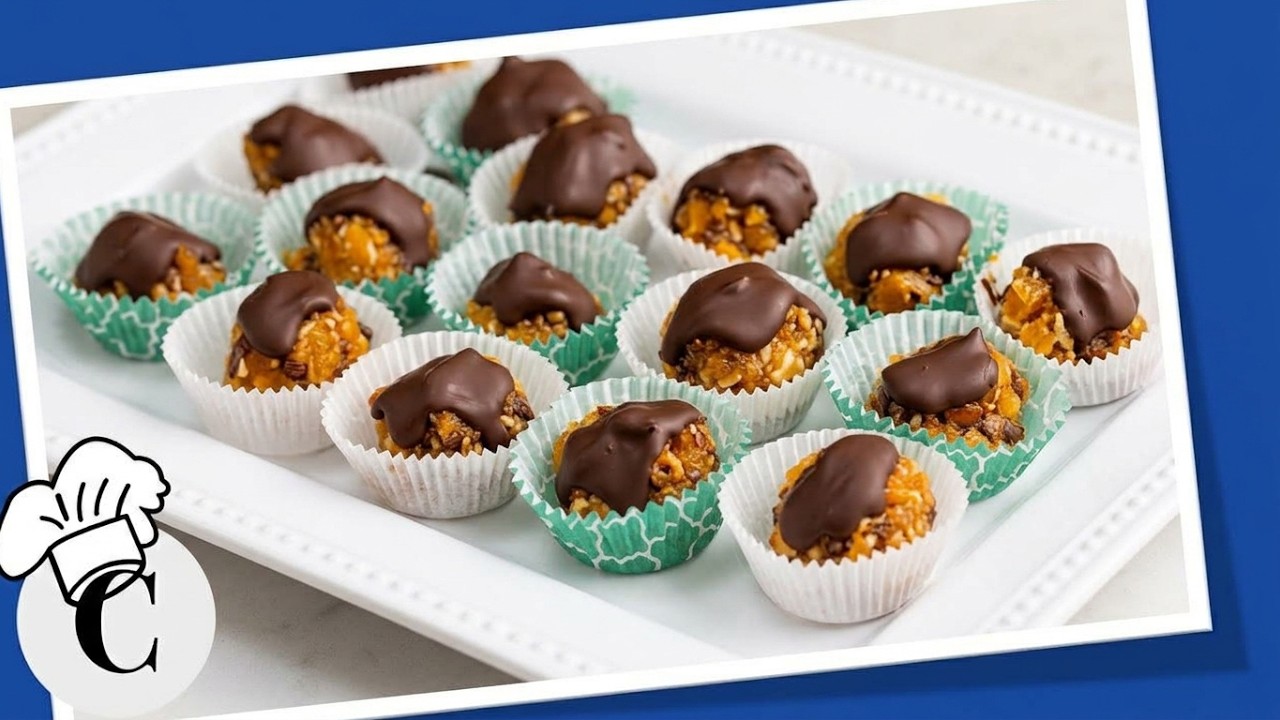 Chocolate Covered Orange Apricot Balls! An Easy, Healthy Candy Recipe!