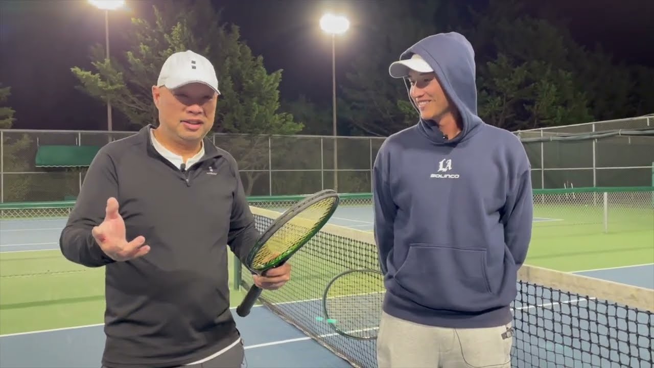 A FAN HANDED COACH GU OLD SCHOOL PRINCE RACKETS FOR US TO TEST