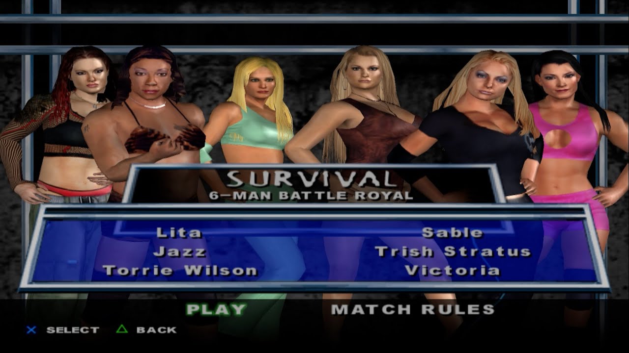 WWE SmackDown! Here Comes the Pain - Lita,Jazz,TorrieWilson,Sable,TrishStratus,Victoria (SURVIVAL)