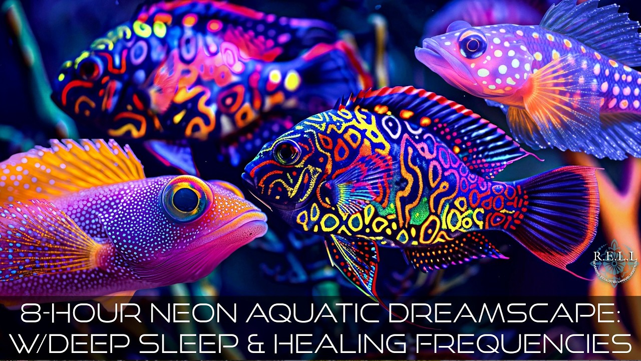 8-Hour NEON AQUATIC DREAMSCAPE: W/Deep Sleep & Healing Frequencies