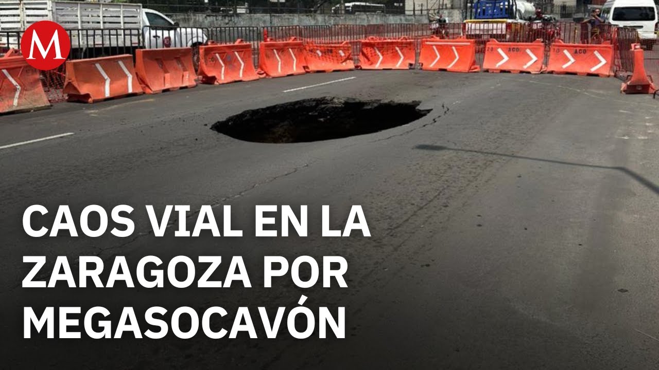 En la Ciudad de México, se hizo un socavón en la calzada Ignacio Zaragoza