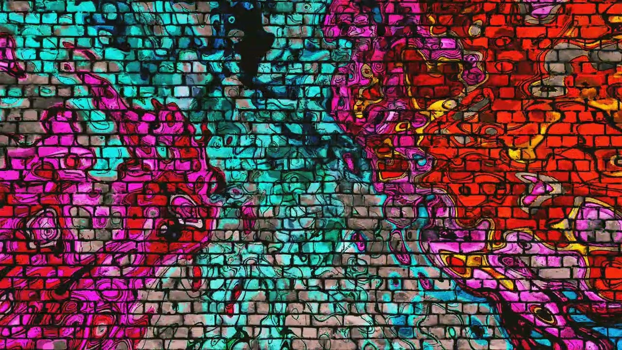 🌈⚡ Fluid Colors on Brick Wall ✨ Uplifting Motion Art for Focus, Energy & Inspiration 🌟🎨