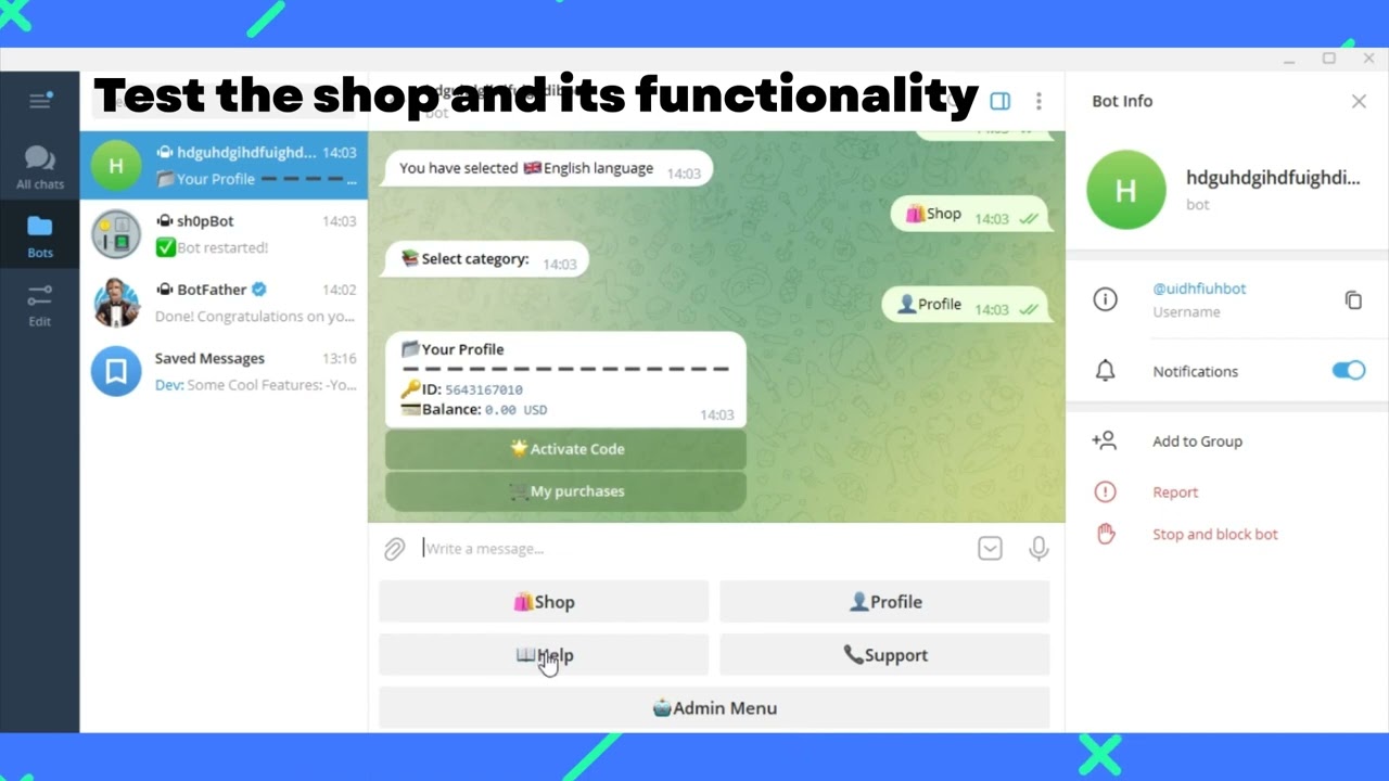 How to create shop bot in telegram in a minute)