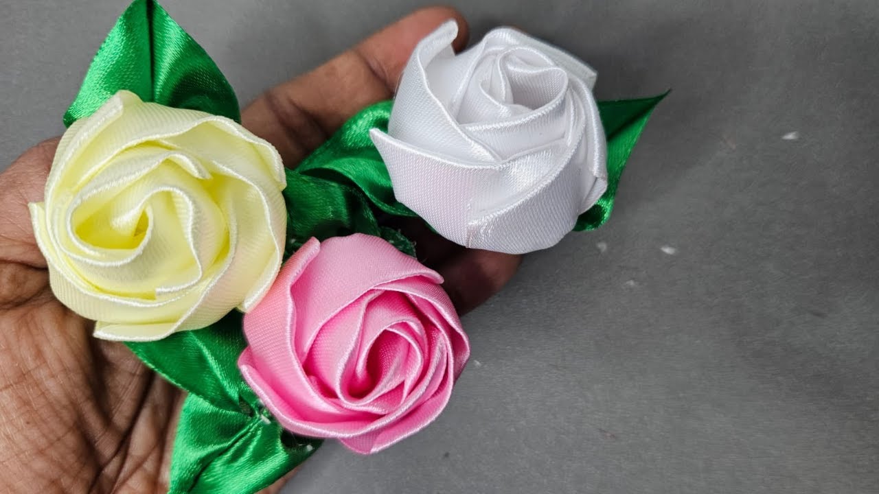 How To Make Satin Ribbon Flowers l Easy Method l DIY