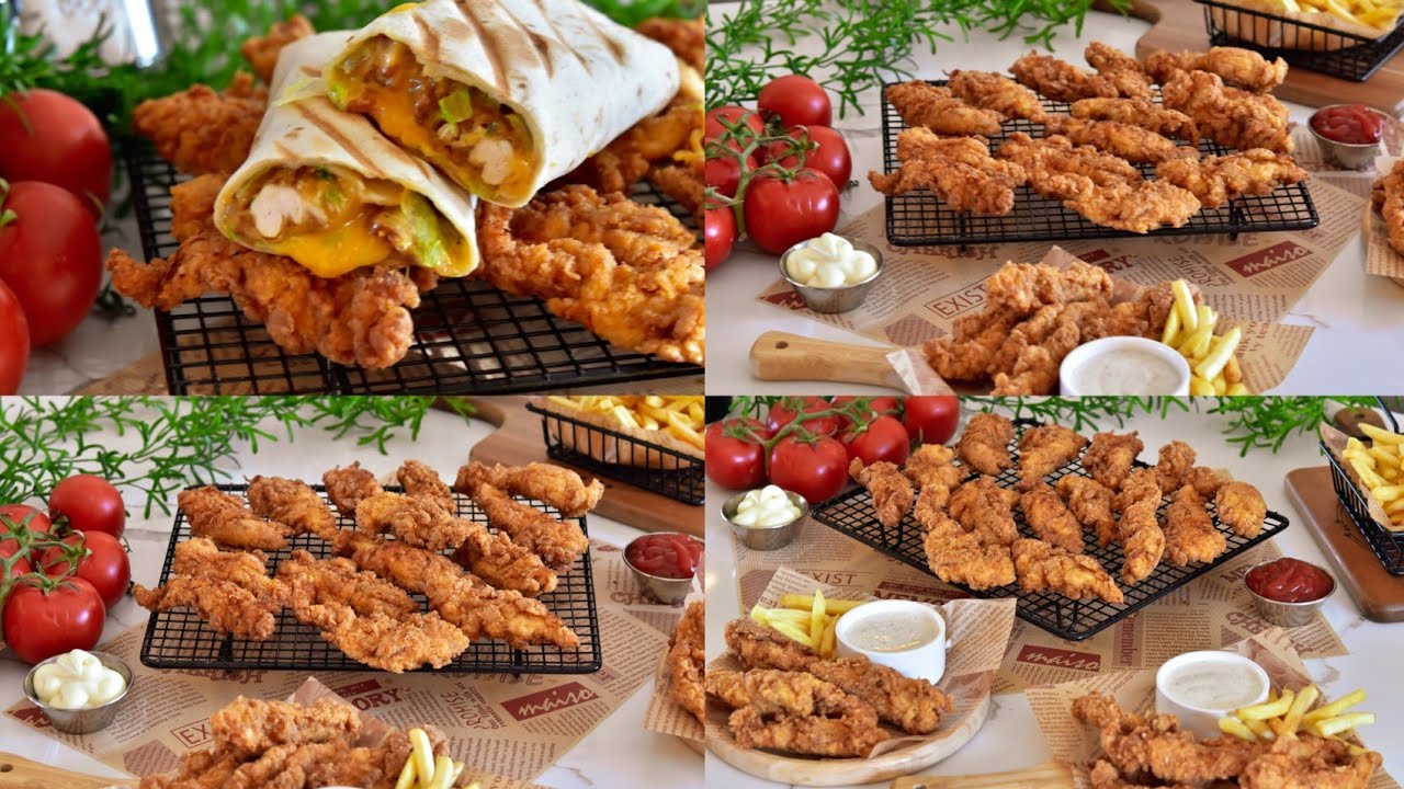 تندر الدجاج (ستربس الدجاج )مع أطيب صلصة رانش ساندوش تندر😋The most delicious chicken tenders