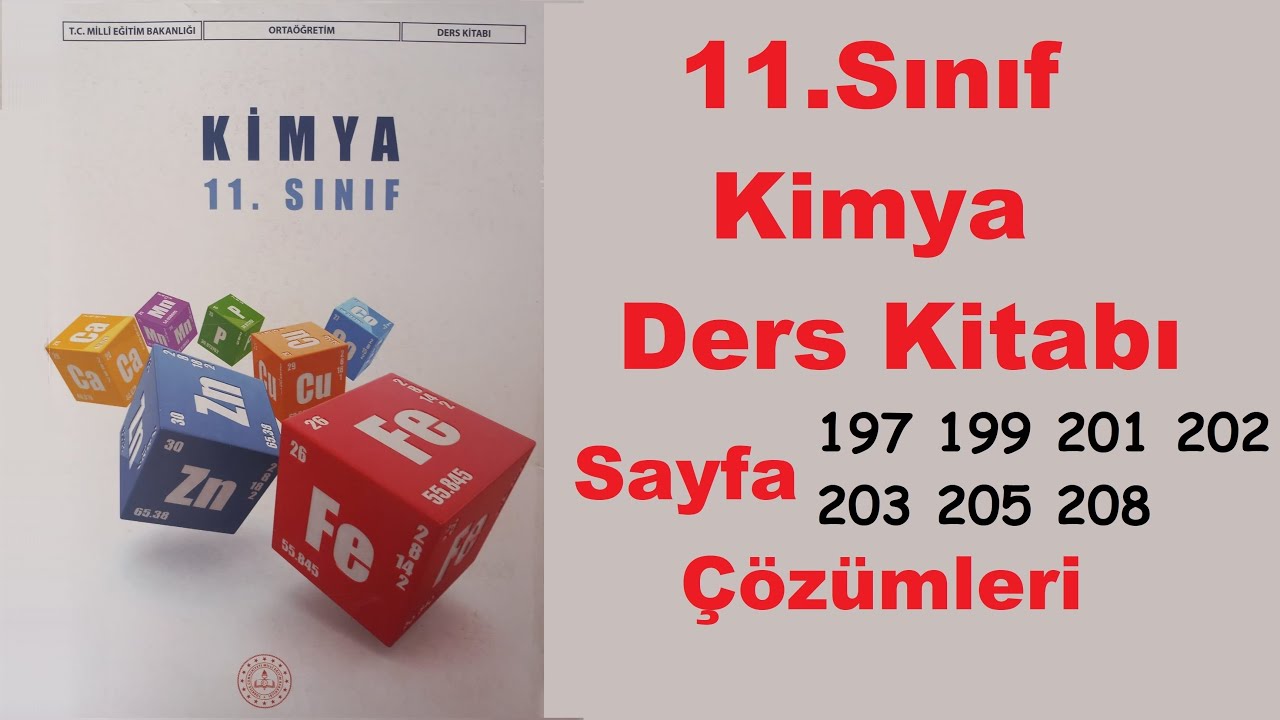 Kimya 11 MEB Ders Kitabı Sayfa 197 199 201 202 203 205 208 Çözerek Öğrenin Kimyasal Tepkimelerde Hız