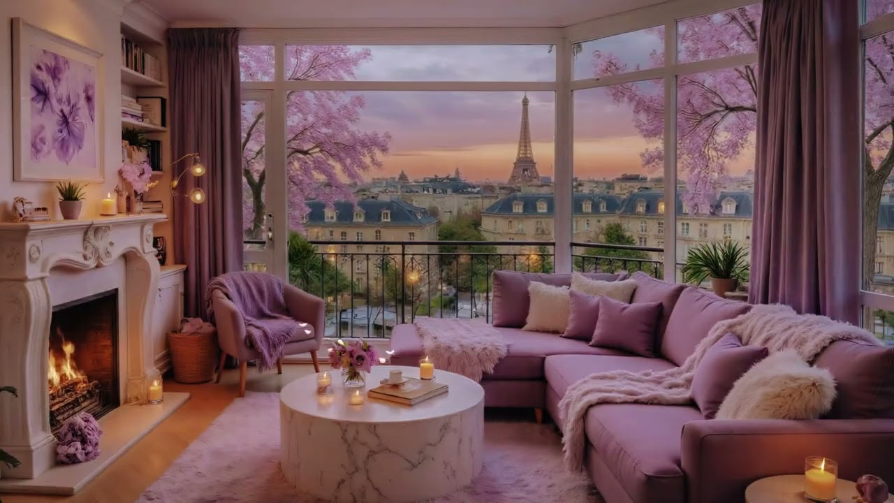 🎧 Cozy Night Living Room | Relaxing Piano & Fire Sounds for Focus & Calm Sleep