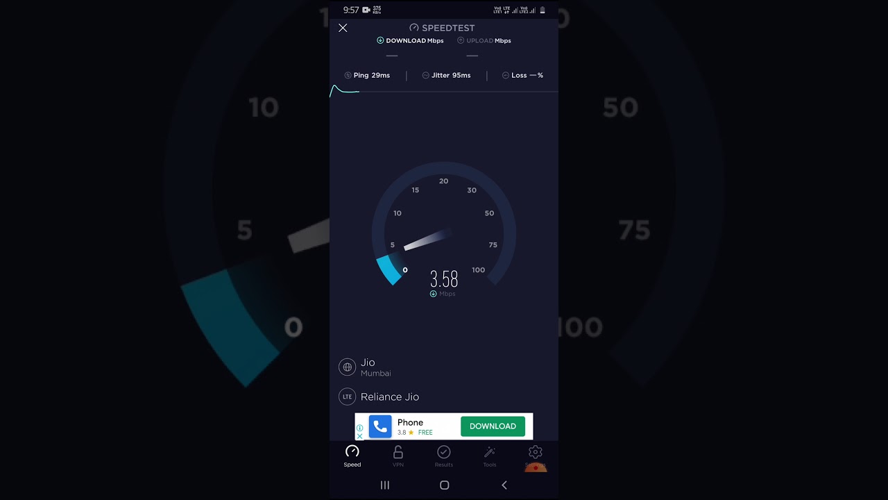 Jio v Vi internet speed test||comparison internet speed test #jio #vi #internetspeed #ookhla