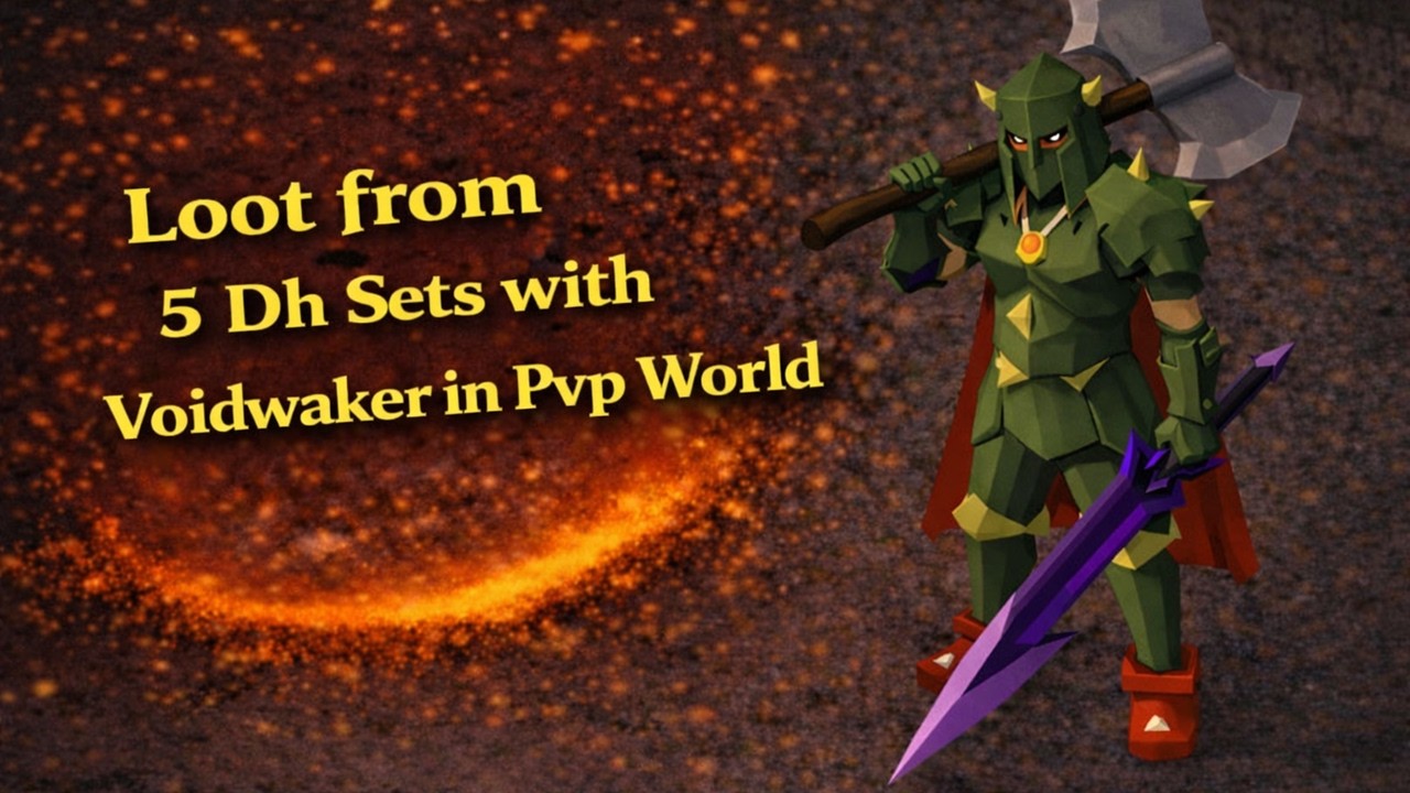 Loot from 5 Dharok's Sets in Pvp World
