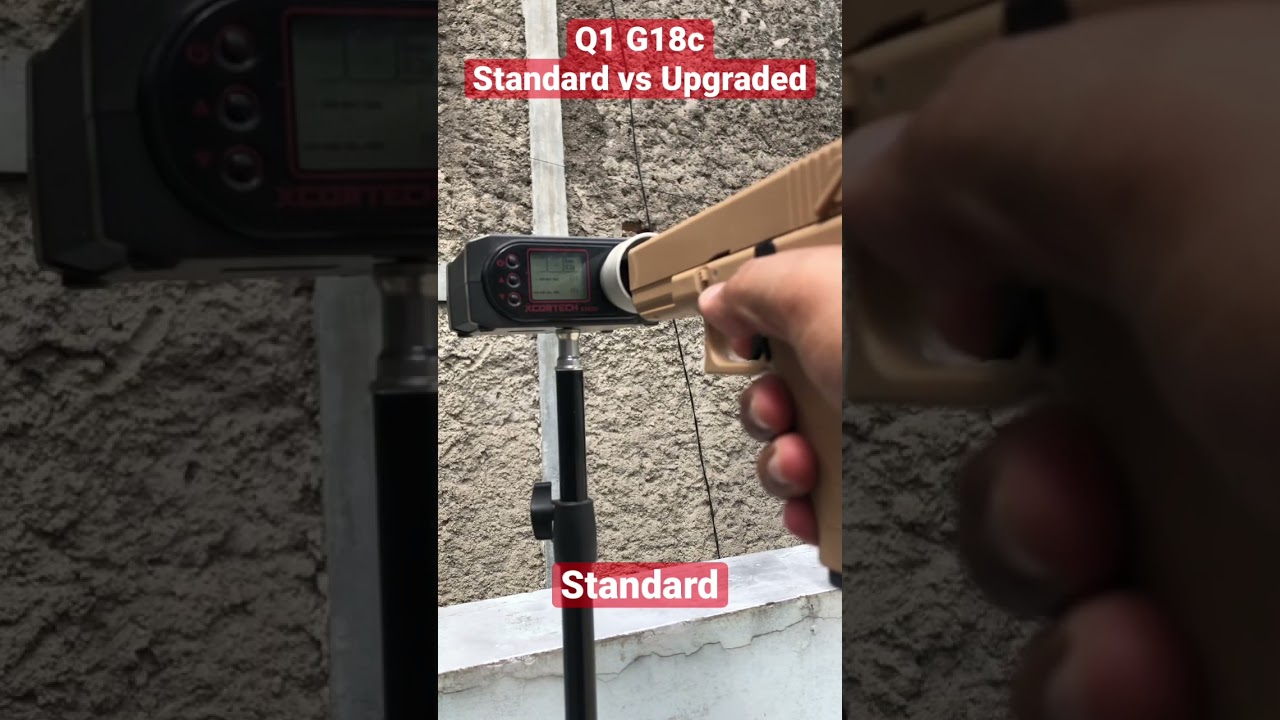 Q1 G18c Springer Airsoft Standard vs Upgraded 